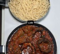 Spaghetti with Spicy Nigerian Pepper Sauce