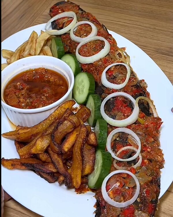 Grilled Croaker Fish & Plantain